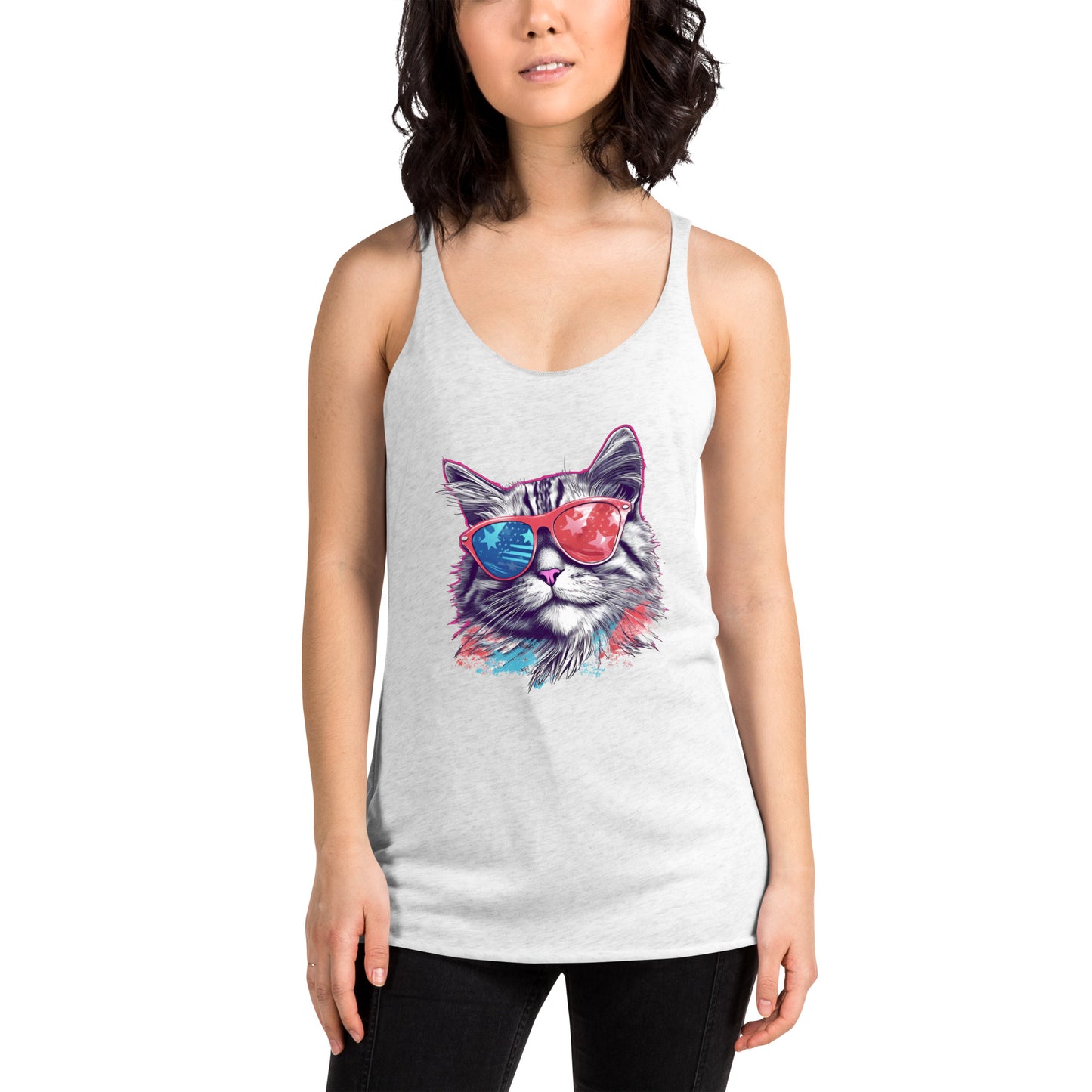 Women's Racerback Tank X USA Persian Cat